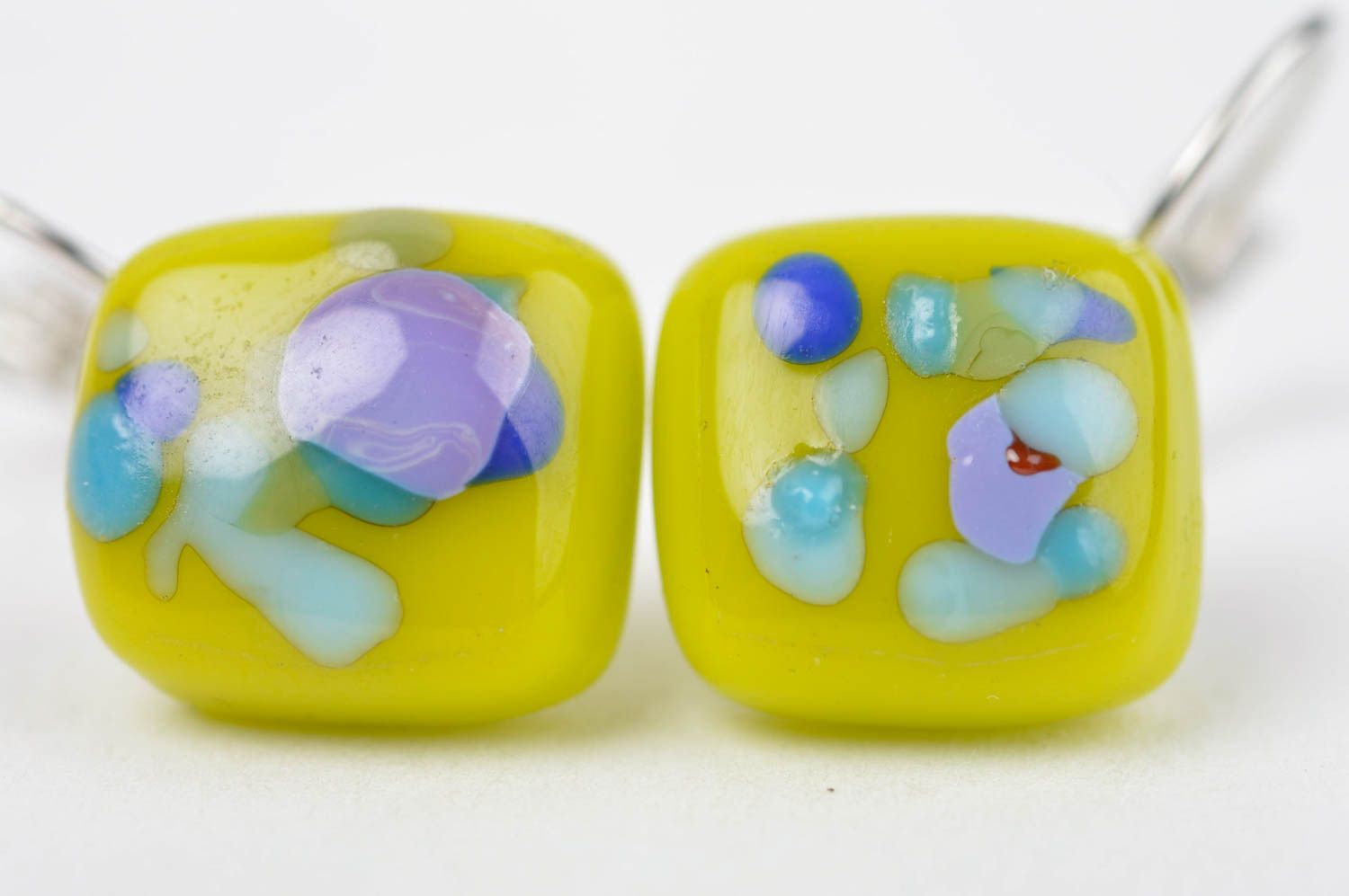 Unusual handmade glass earrings fashion accessories artisan jewelry gift ideas photo 5