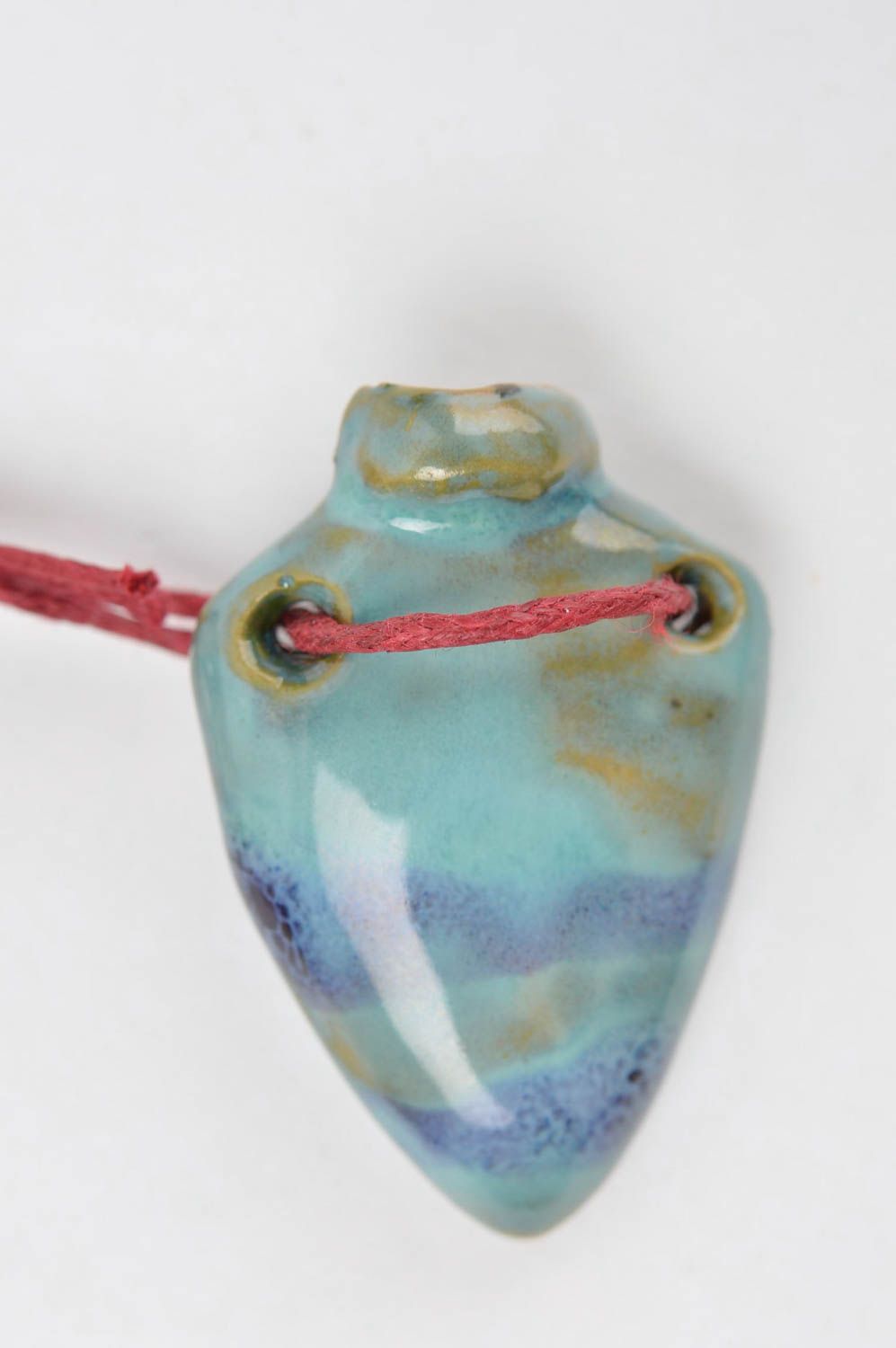 Ceramic aroma pendant handmade clay jewelry eco friendly accessory for women photo 4