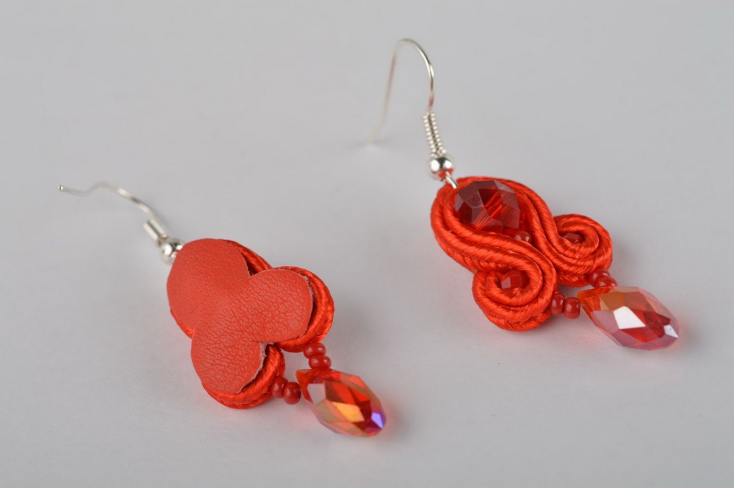 Beautiful handmade soutache earrings beaded earrings textile jewelry designs photo 5