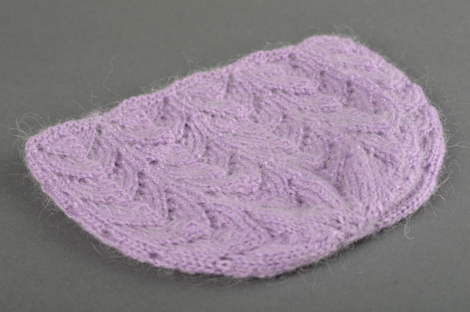 Gorro artesanal de color lila ropa infantil regalo original para niñas foto 5