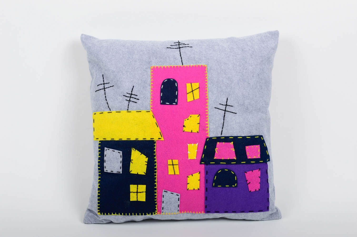 Handmade felt cushion designer decorative pillow for sofa home interior idea photo 1