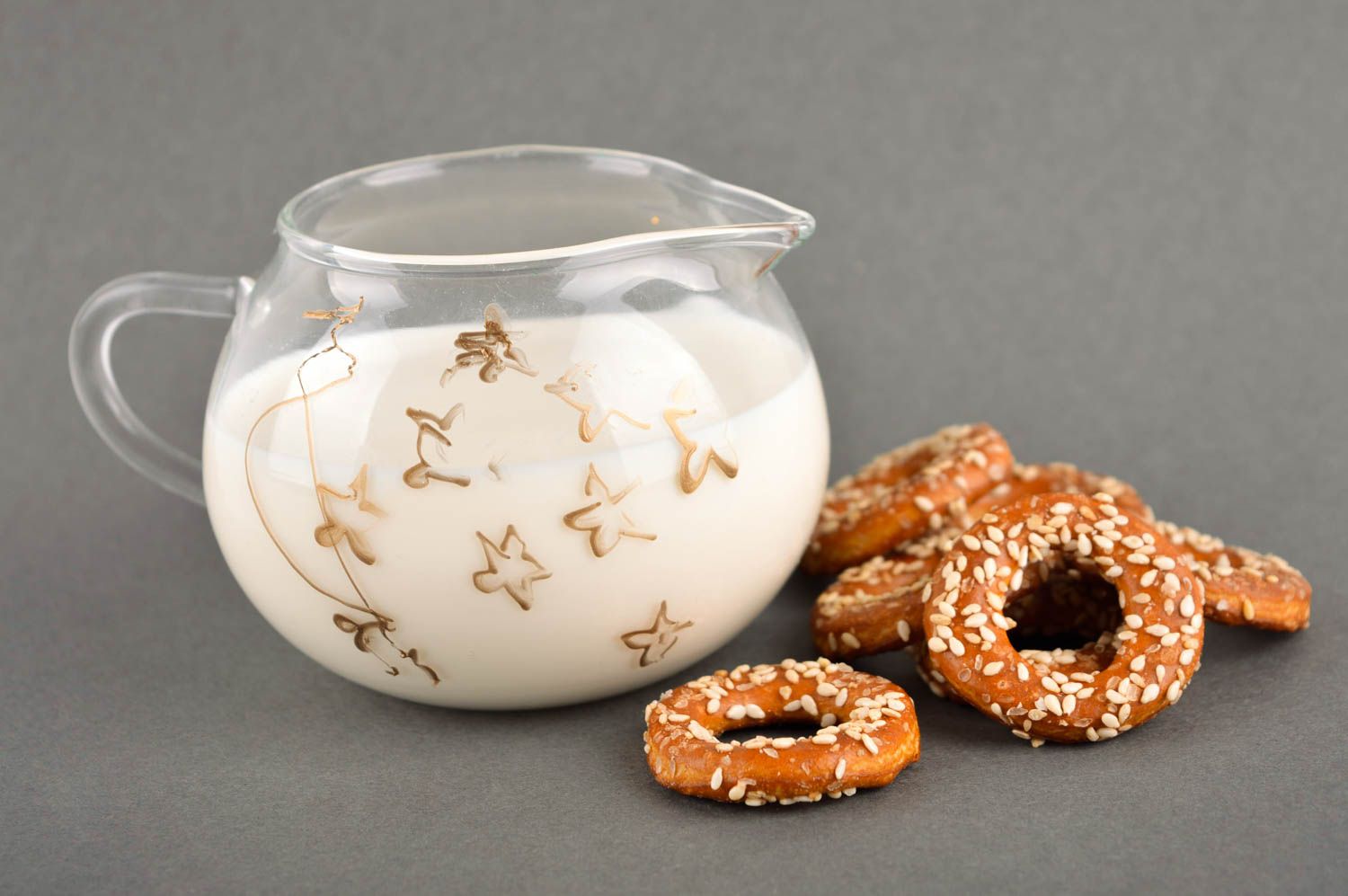 Kleine Milchkanne handmade Küchen Zubehör Milchkanne bemalt Geschirr Glas schön foto 5