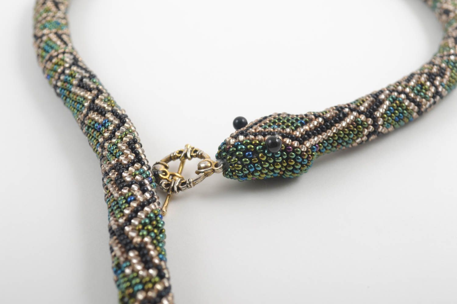 Elegant unusual necklace handmade stylish jewelry set beautiful bracelet photo 2