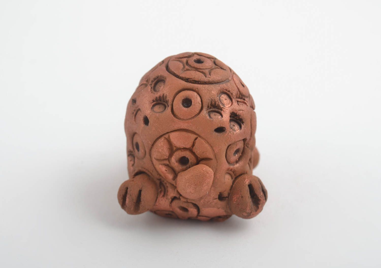 Statuina tartaruga fatta a mano figurina in ceramica souvenir di terracotta foto 3