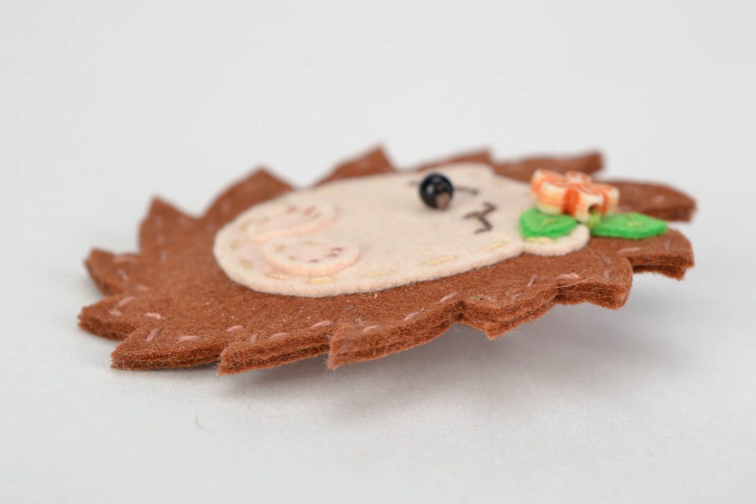 Handmade Brosche Filz Igel für Kinder hübsch einzigartig interessant handgefertigt foto 5