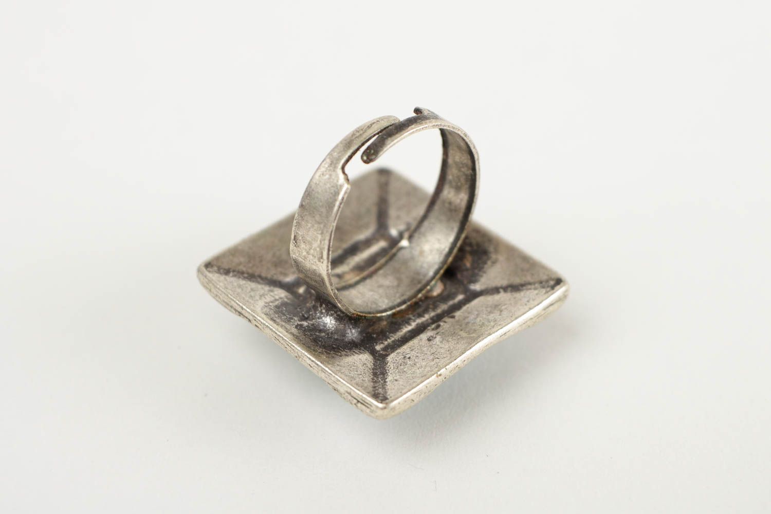 Кольцо ручной работы кольцо с бирюзой металлическое украшение винтажное фото 5