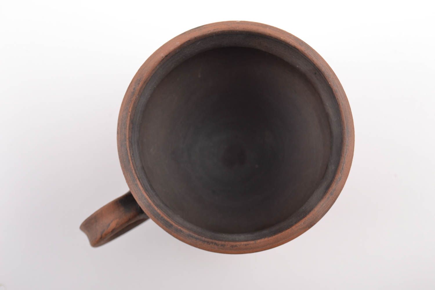 8 oz clay coffee cup with handle and coffee beans' molded pattern photo 3