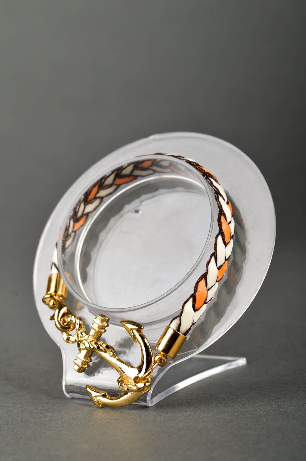 Bracelet textile Bijou fait main rubans en satin ancre Accessoire pour femme photo 1