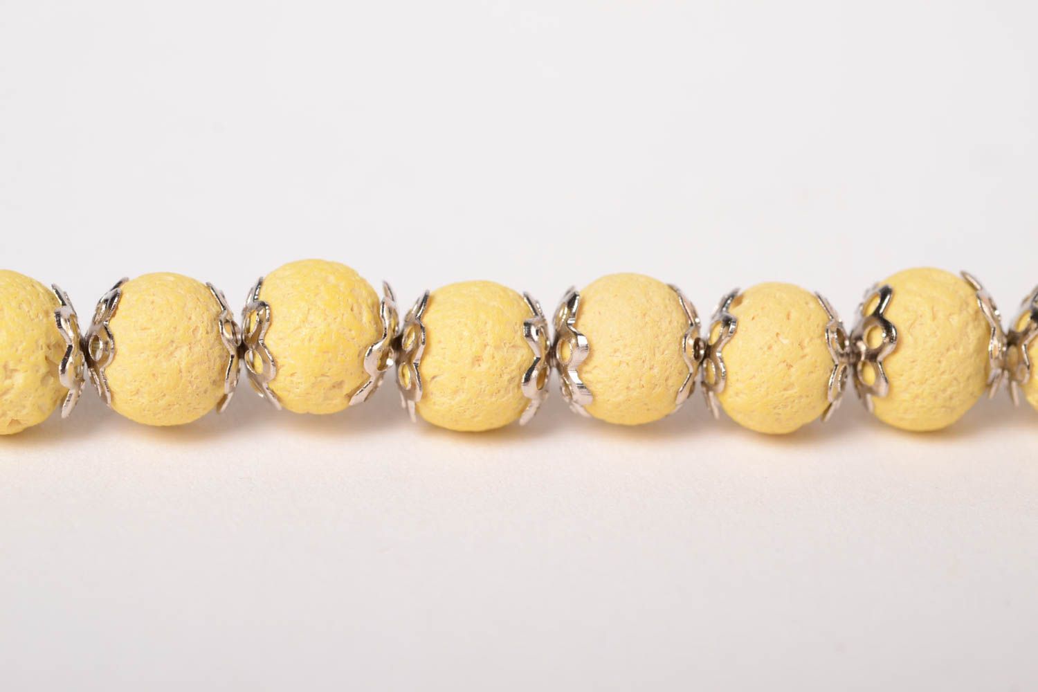 Bracelet pate polymere Bijou fait main jaune cadeau Accessoire femme design photo 5