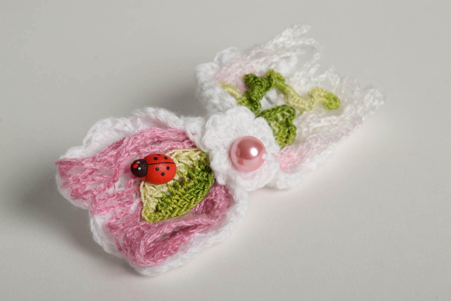 Handmade Blume Haarspange handgemachter Schmuck Accessoire für Frauen modisch  foto 2