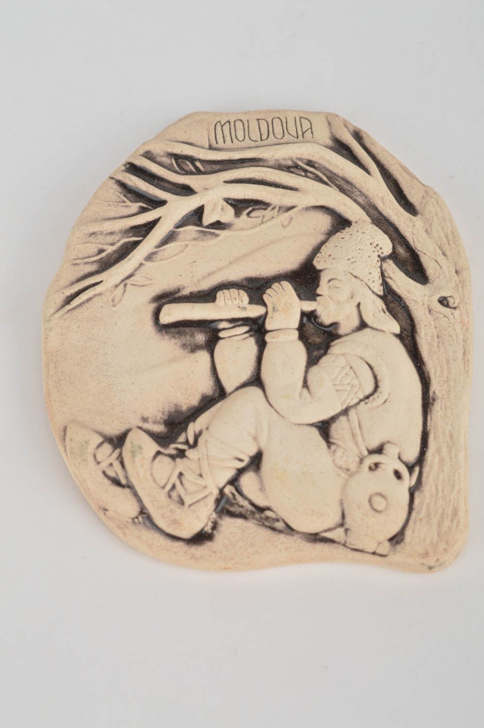 Ceramic fridge magnet light accessory with image of shepherd handmade pottery photo 2