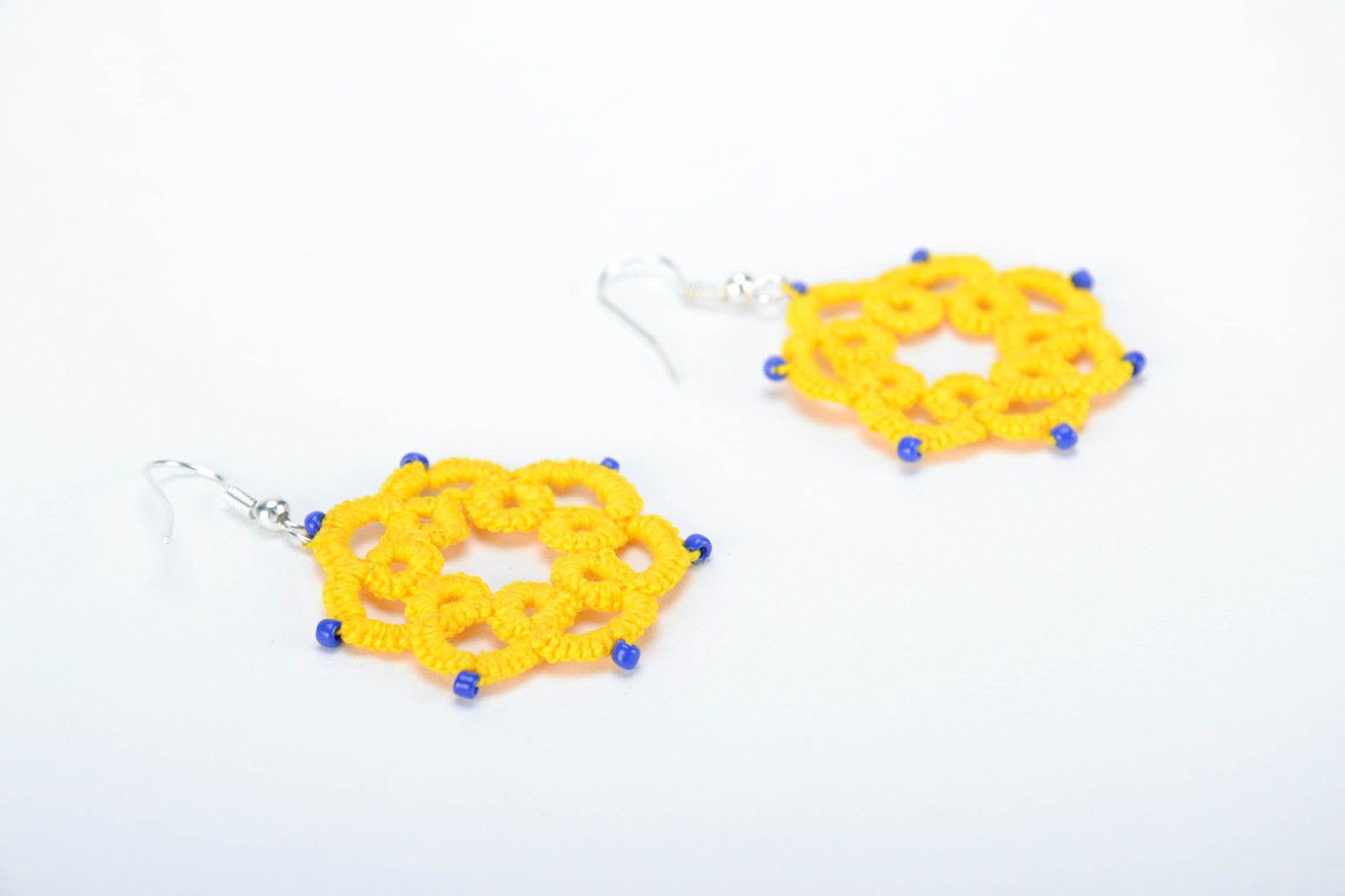 Earrings made from cotton lace Sun photo 2