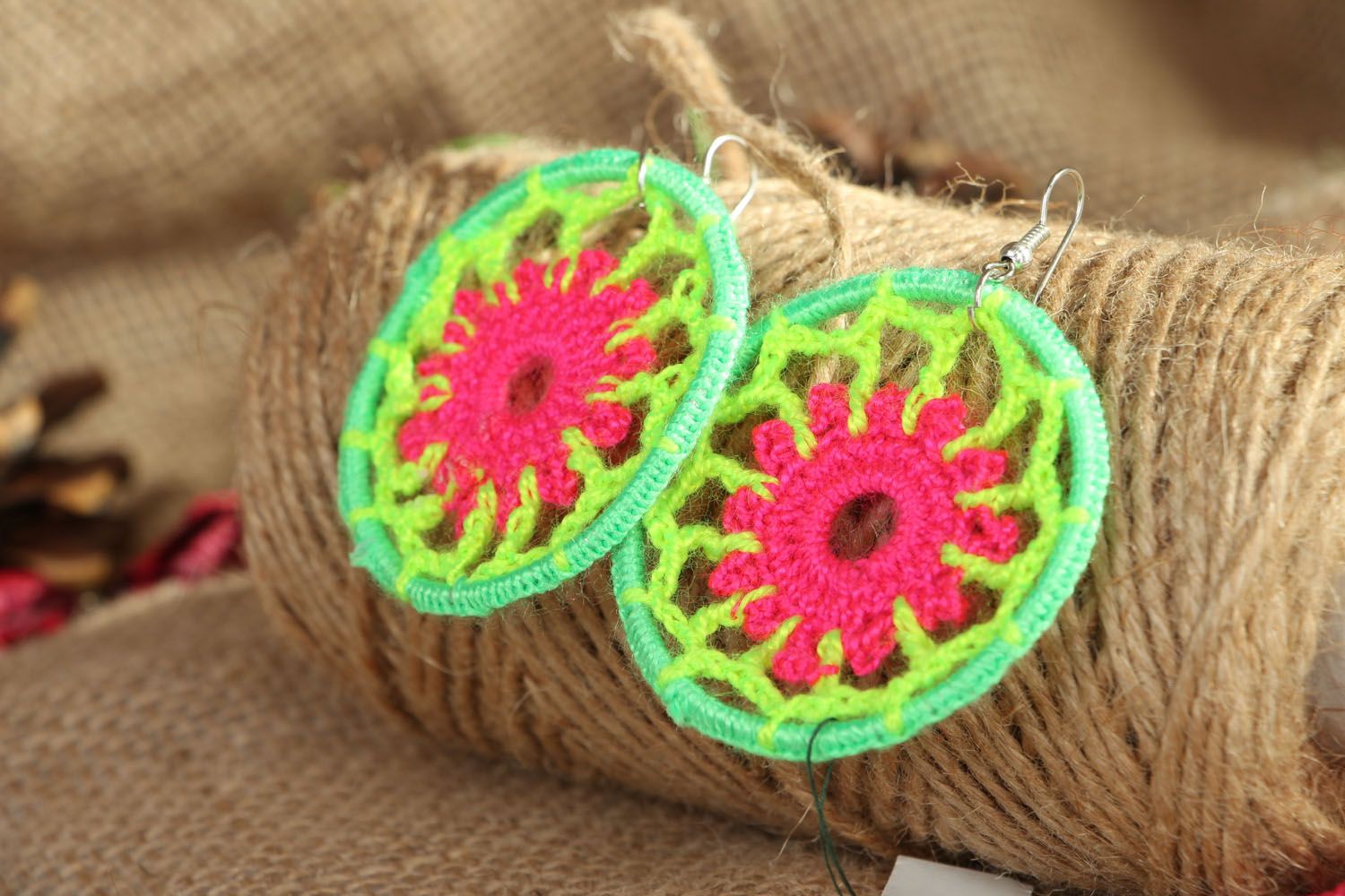 Lacy round earrings Acid photo 4