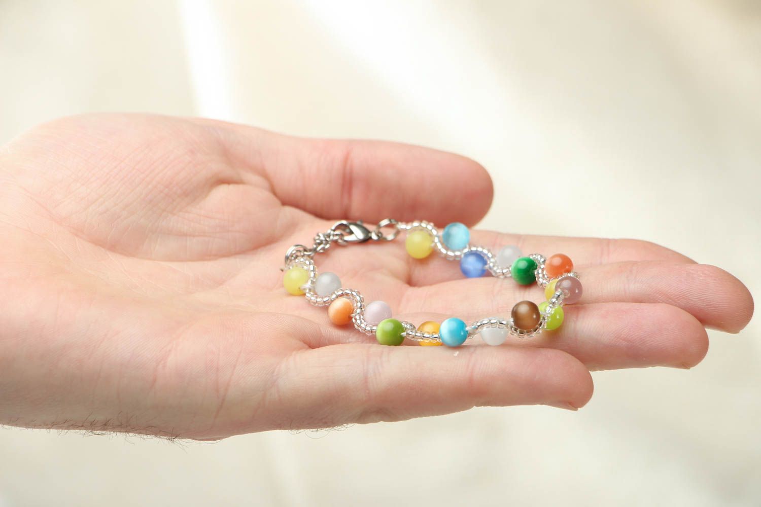 Gentle bracelet with natural stones photo 3