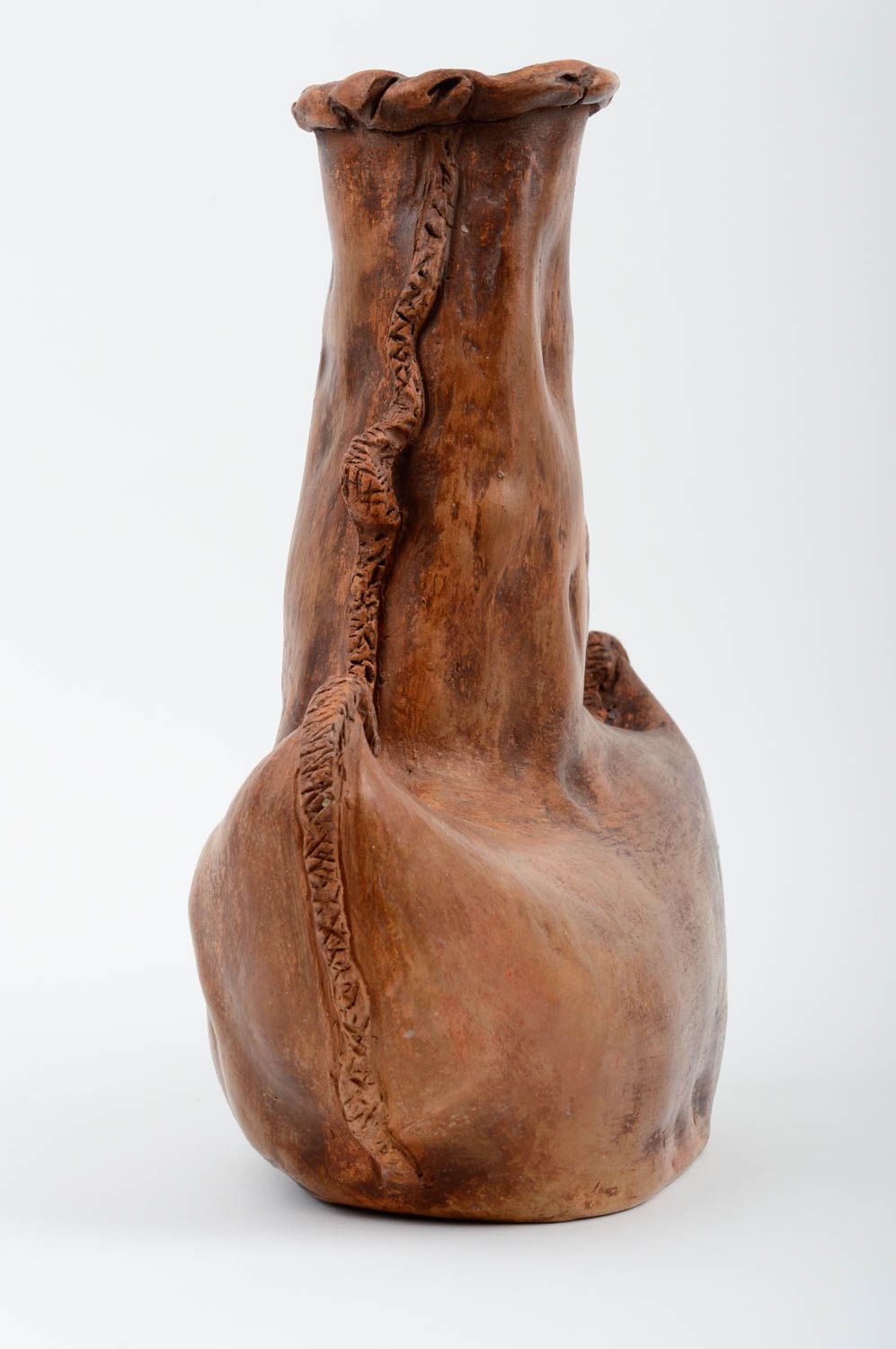 Art clay handmade flower vase for home décor 9, 1,63 lb photo 3
