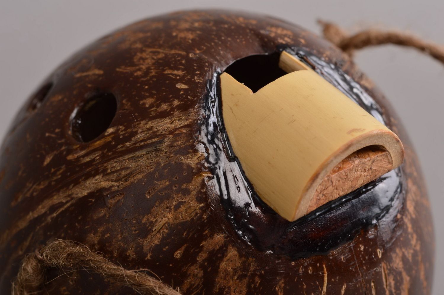Ocarina hecha a mano de coco instrumento musical étnico regalo original  foto 5
