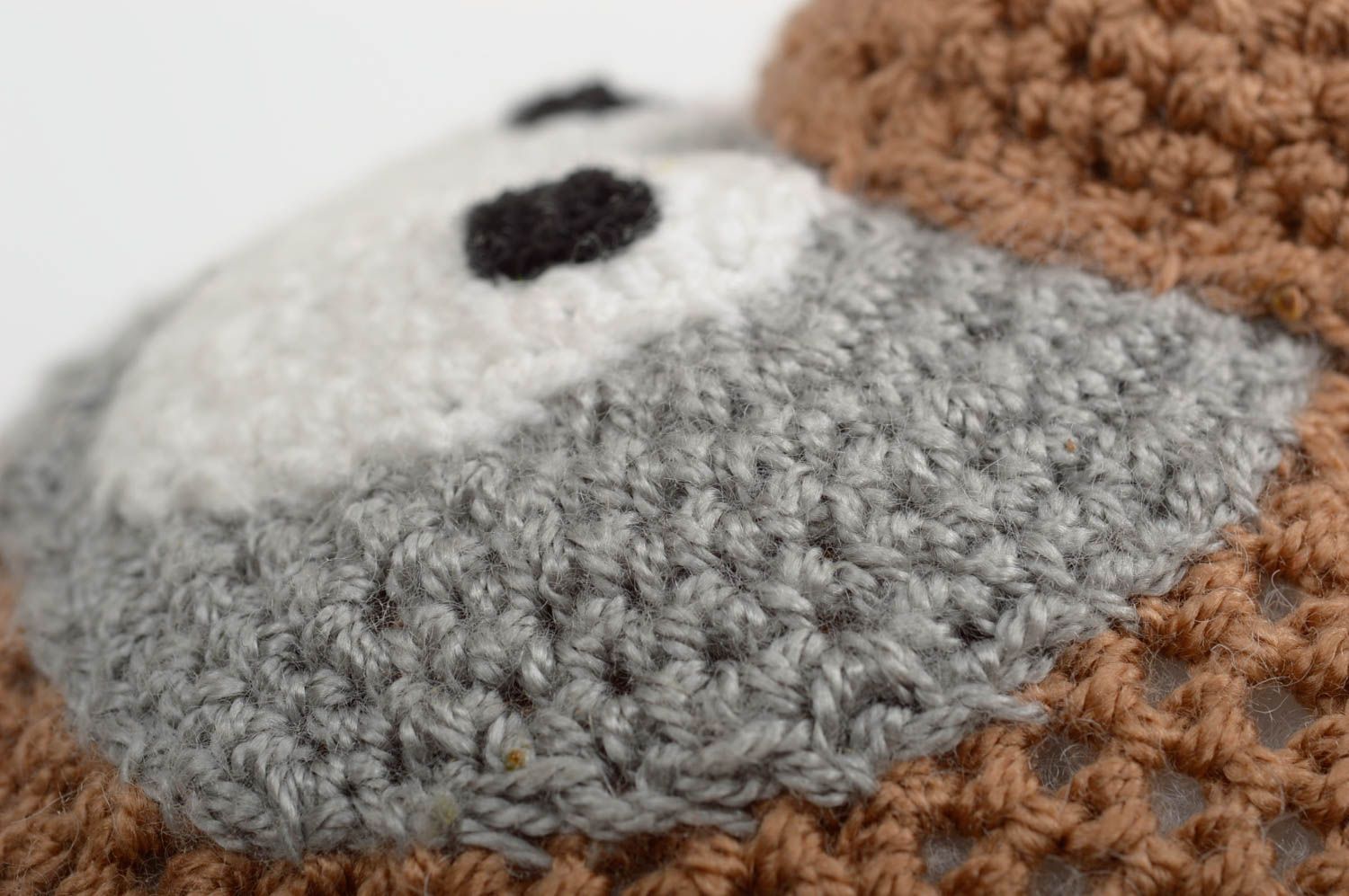 Jouet ours marron Peluche faite main tricotée au crochet Cadeau enfant photo 4
