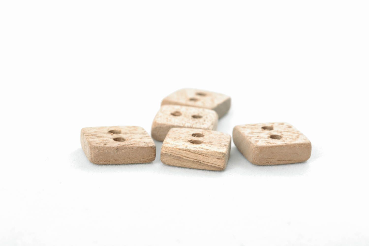 Set of wooden square buttons photo 1