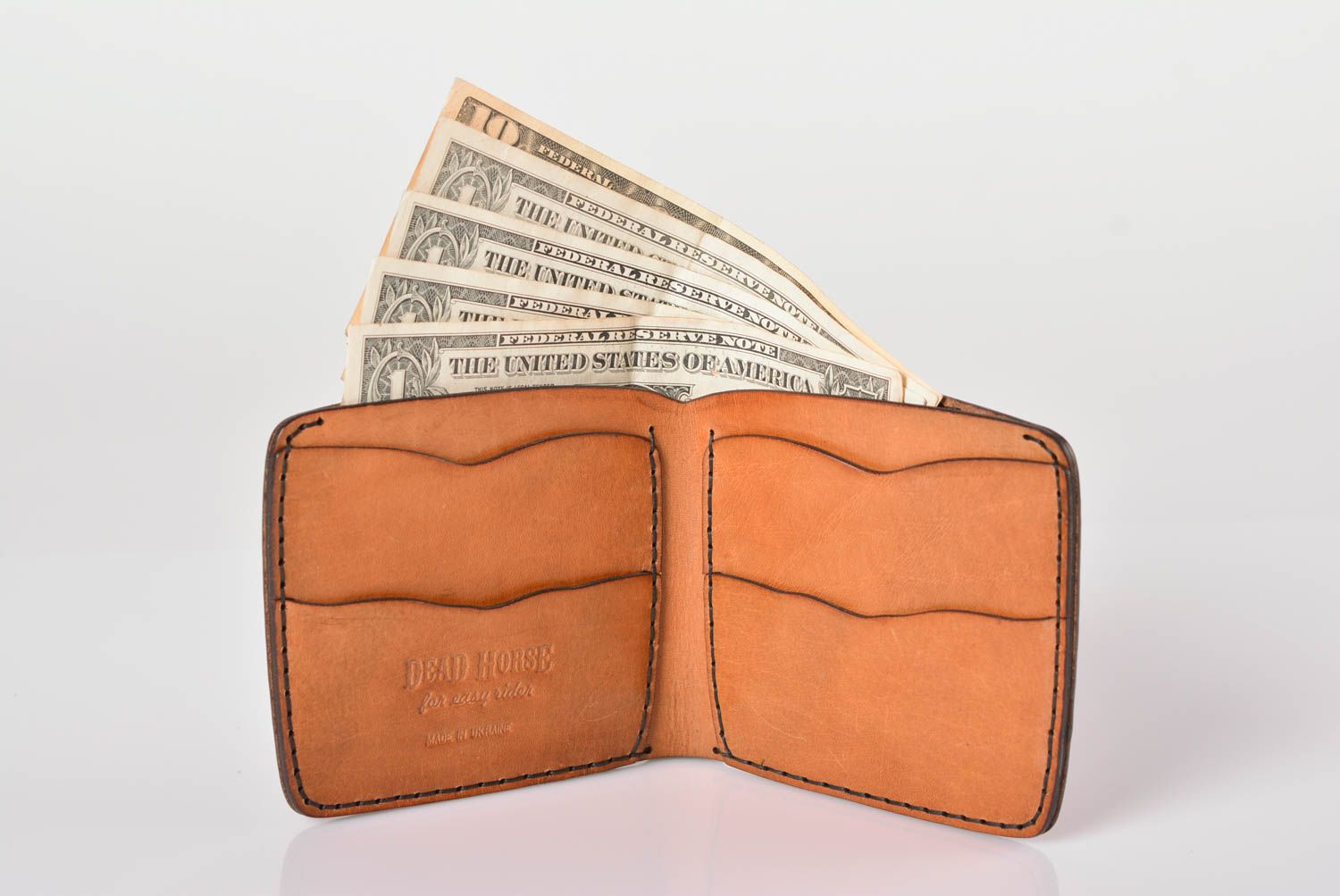Stilvolle handgemachte  Herren Geldbörse Leder Geldbörse Accessoires für Männer foto 2