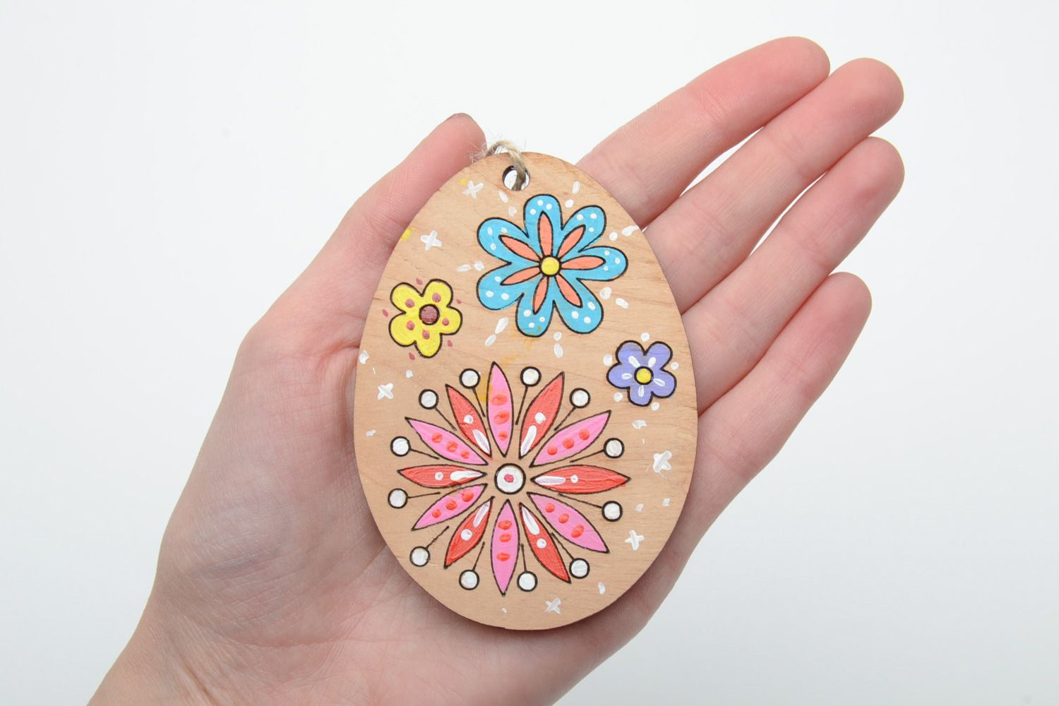 Painted plywood interior pendant magnet egg photo 5