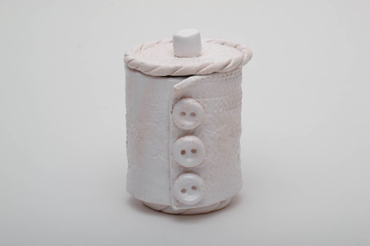 White ceramic jewelry box with lid photo 2