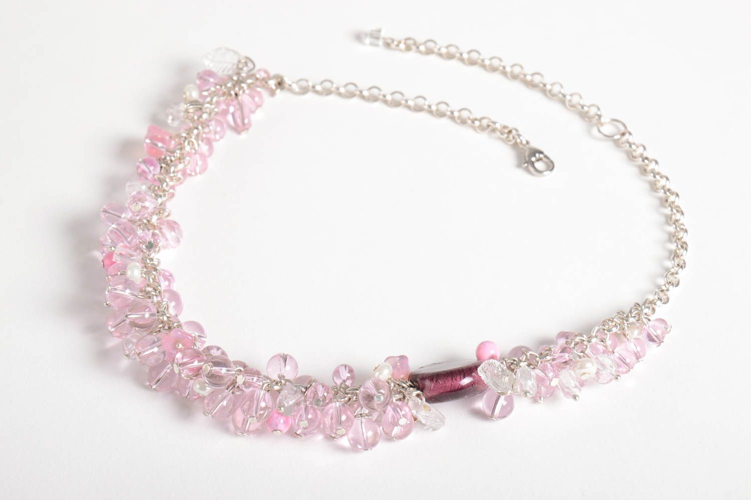 Beautiful handmade beaded necklace glass bead necklace beautiful jewellery photo 5