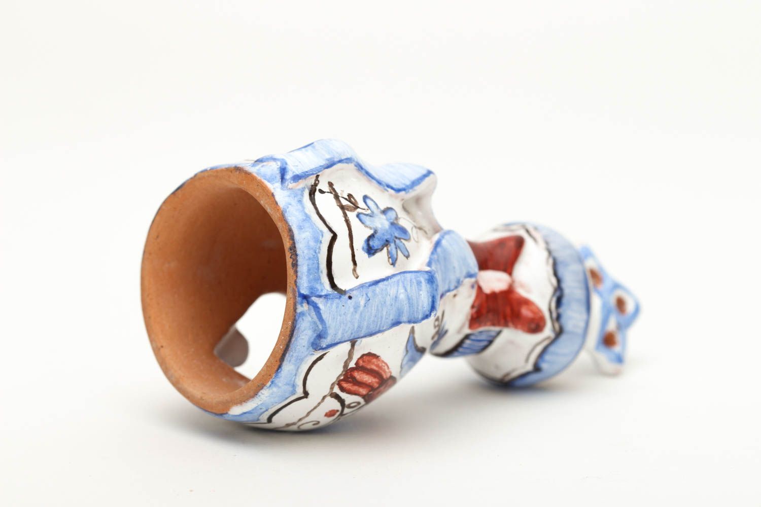 Handmade beautiful souvenir unusual ceramic cute bell stylish painted bell photo 4