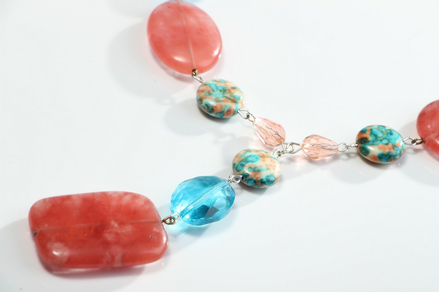 Long necklace with crystal and tourmaline photo 3