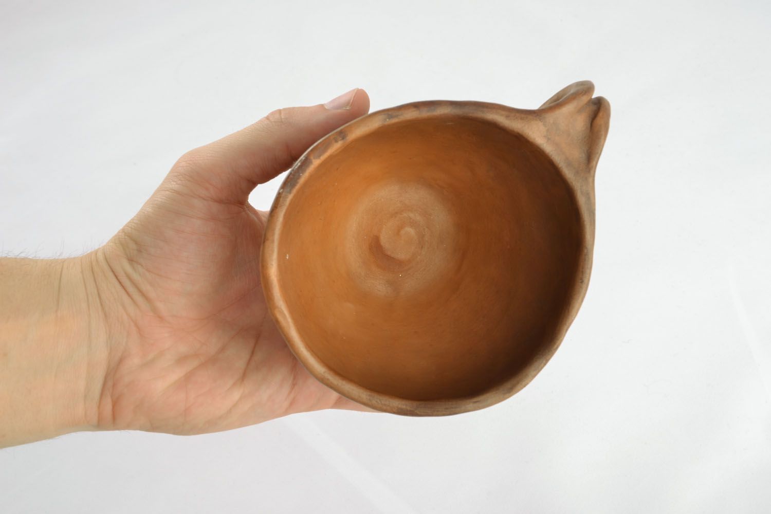 Coffee clay non-glazed cup with handle 0,83 lb photo 4