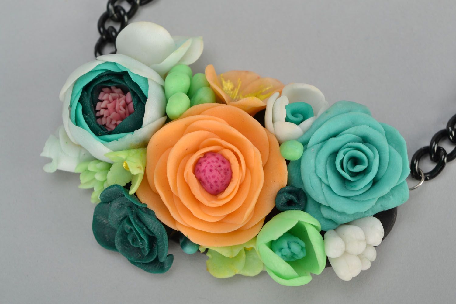 Polymer clay necklace photo 3