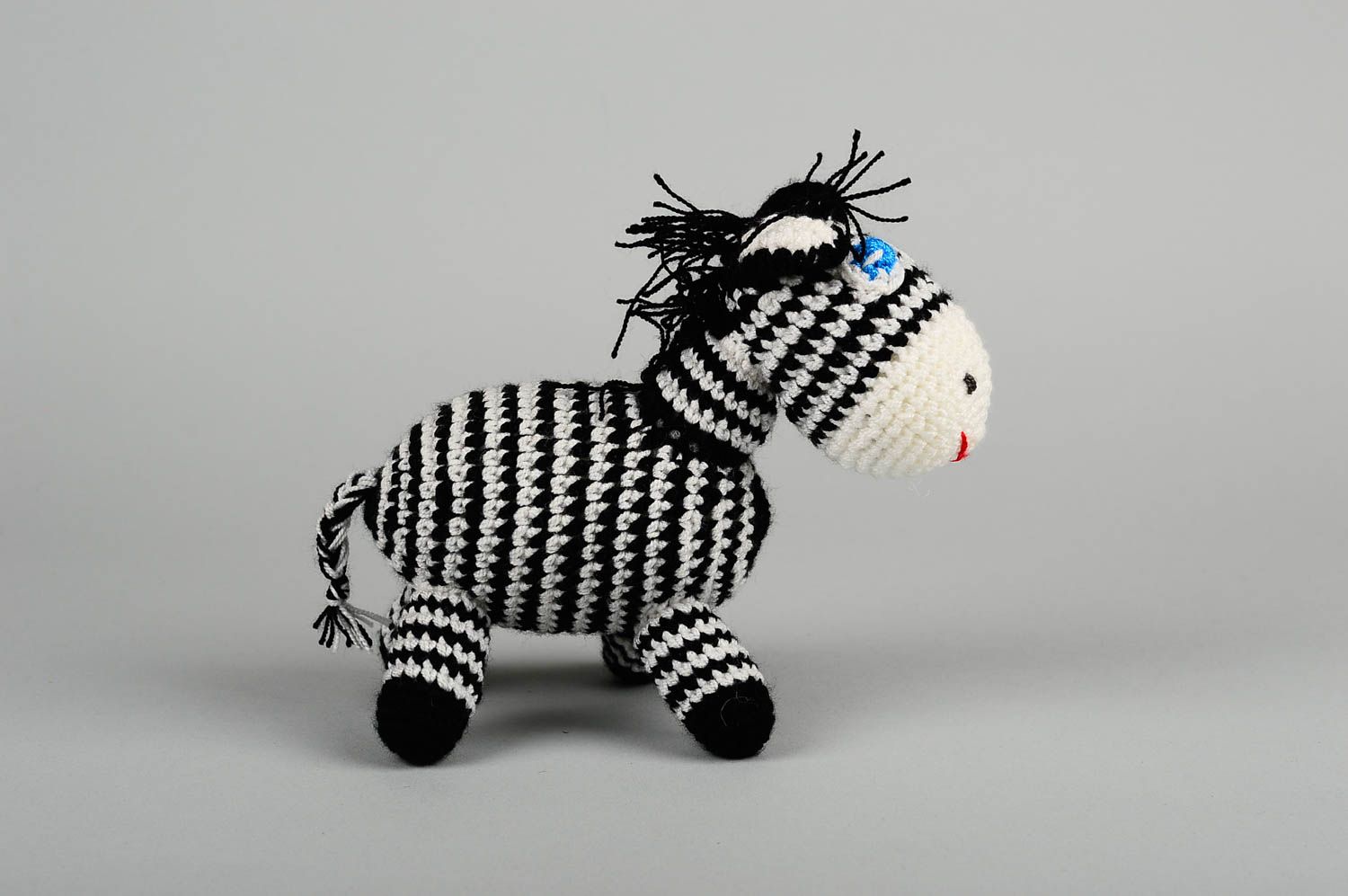Kuscheltier Zebra handgefertigt Haus Dekor Geschenk für Kinder gehäkelt foto 3