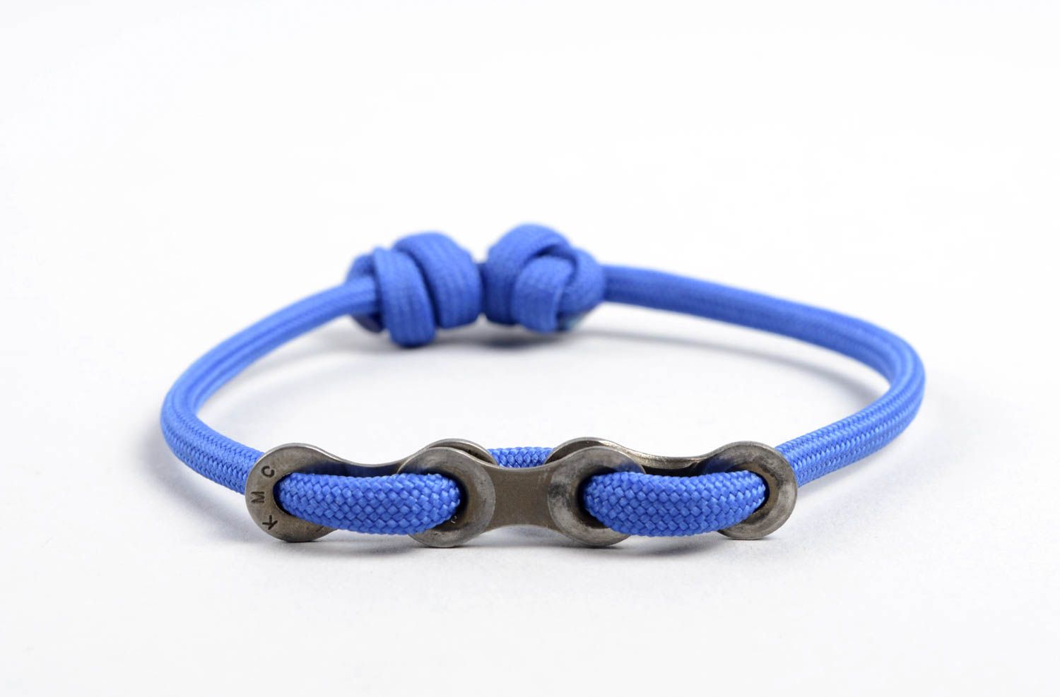 Bracelet paracorde Bijou fait main bleu fin Accessoire homme femme cadeau  photo 4