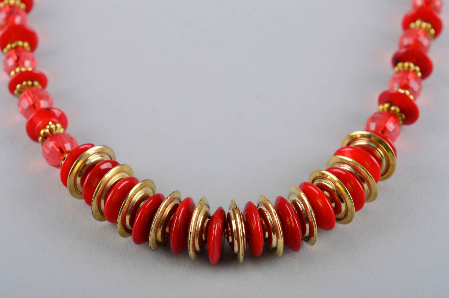 Handmade Damen Collier Frauen Accessoire Halskette für Frauen rot bunt festlich foto 3