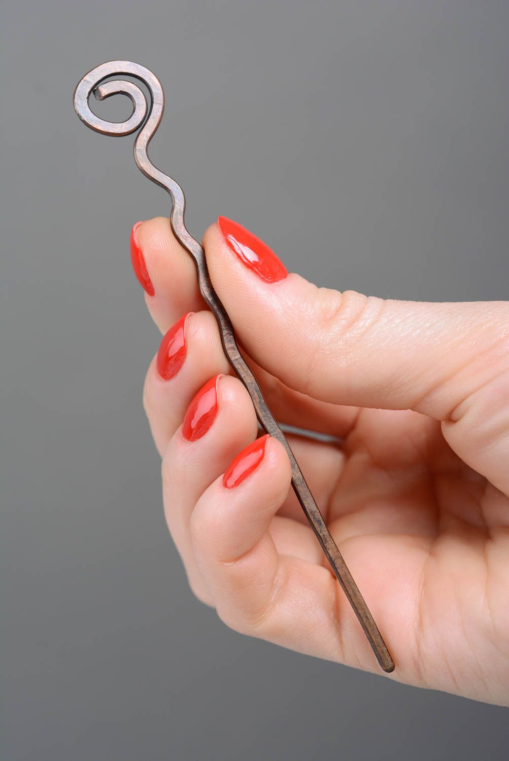 Originelle handgemachte Designer Wire Wrap Haarnadel aus Kupfer für Frisur foto 4
