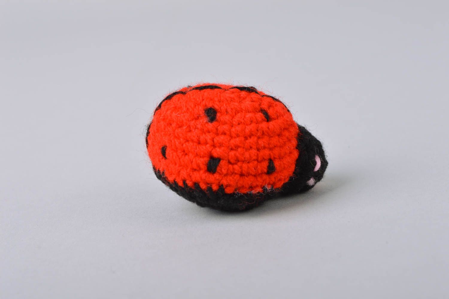 Soft crocheted handmade beautiful bright toy ladybug for kids photo 3