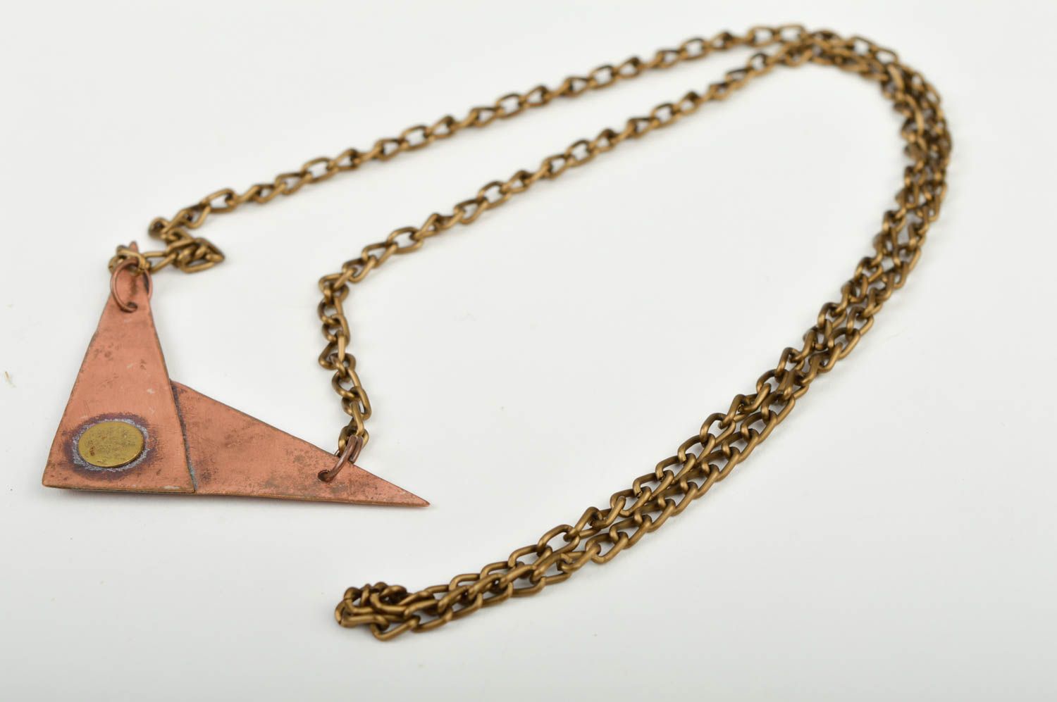 Handmade designer pendant stylish copper pendant unusual neck accessory photo 5
