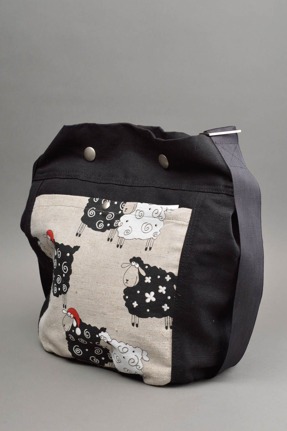 Sac bandoulière fait main sac à main grand en lin avec doublure Cadeau original photo 3