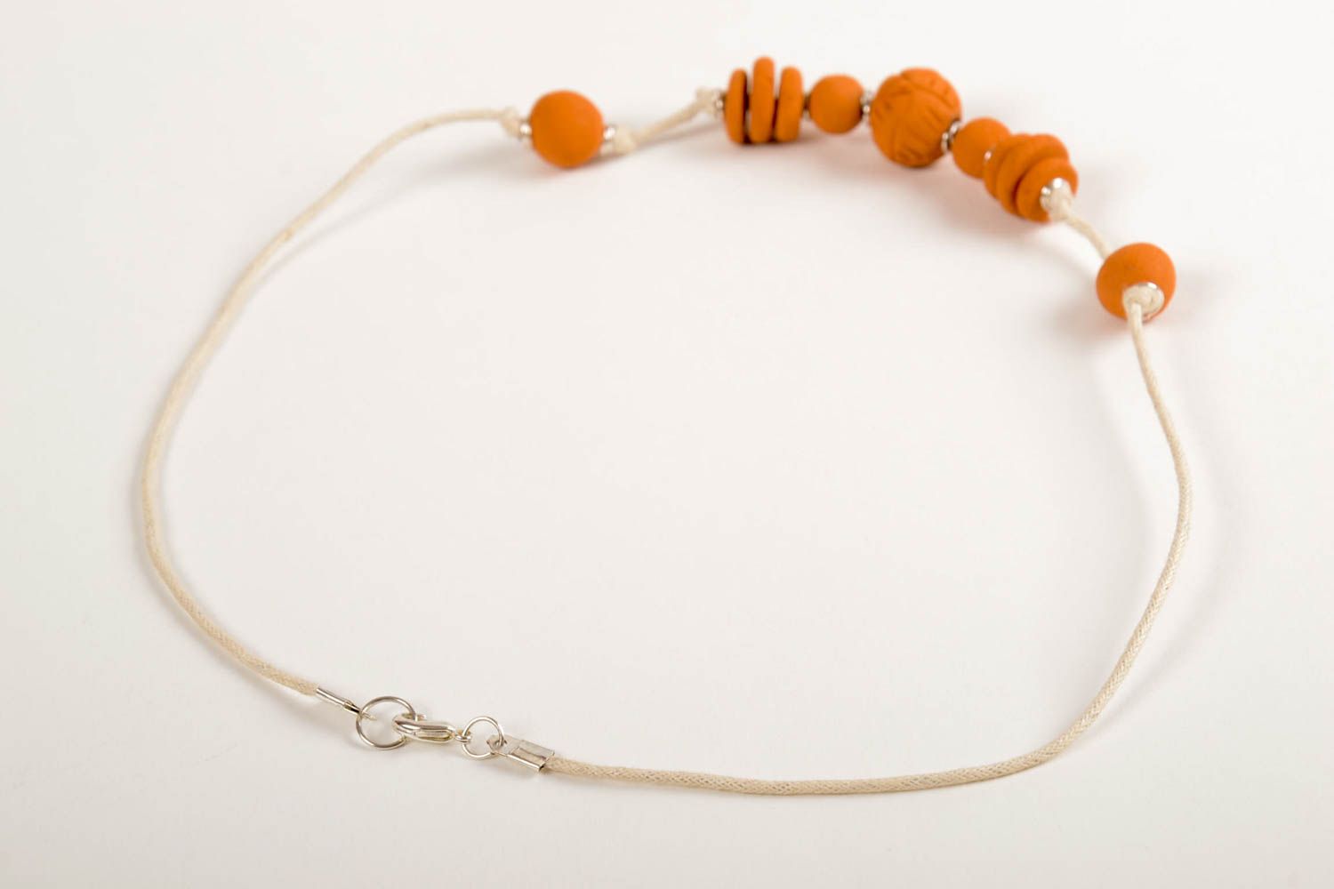 Handmade vintage necklace ceramic jewelry clay pendant eco friendly accessories photo 5