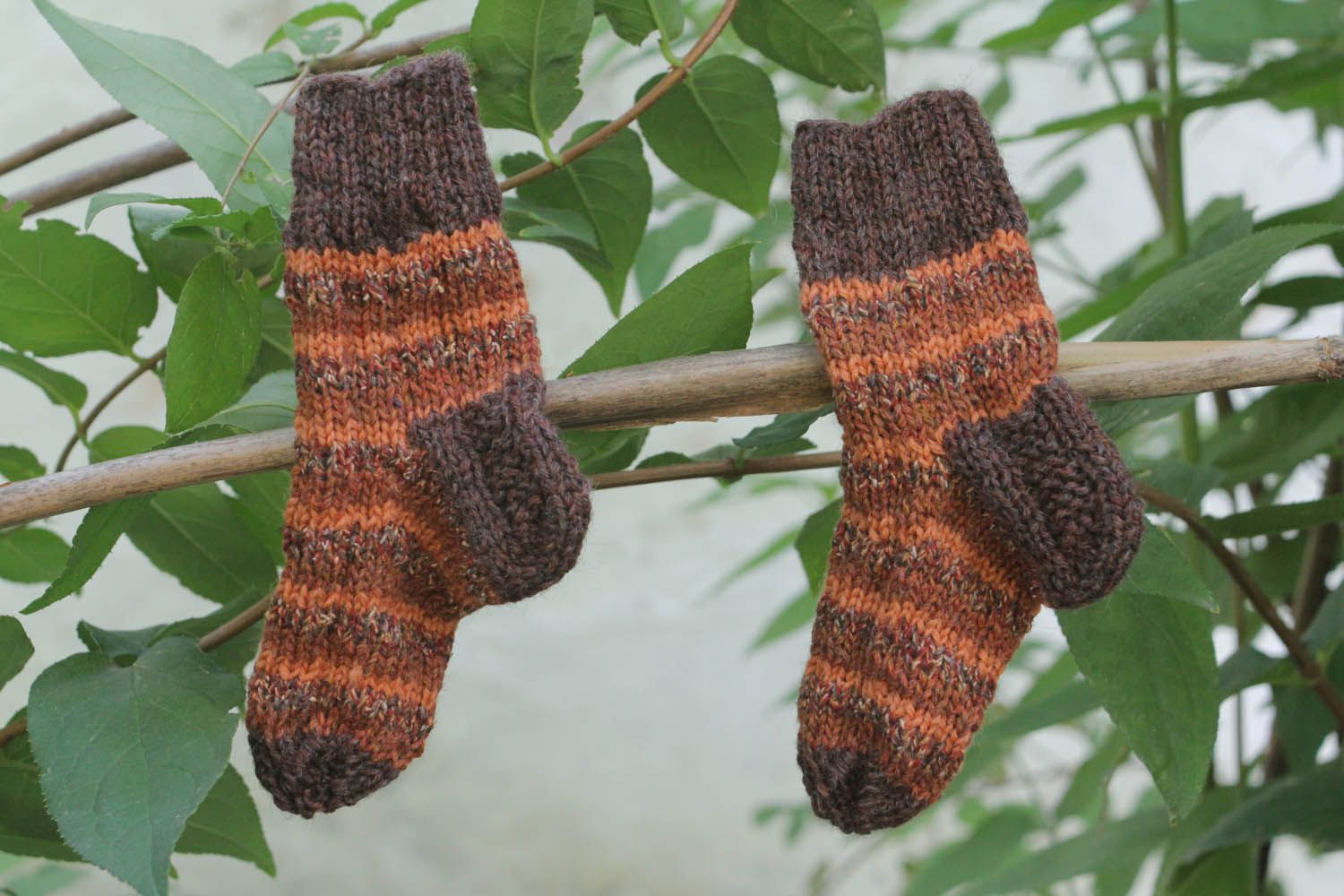 Chaussettes tricotées en laine faites main  photo 5