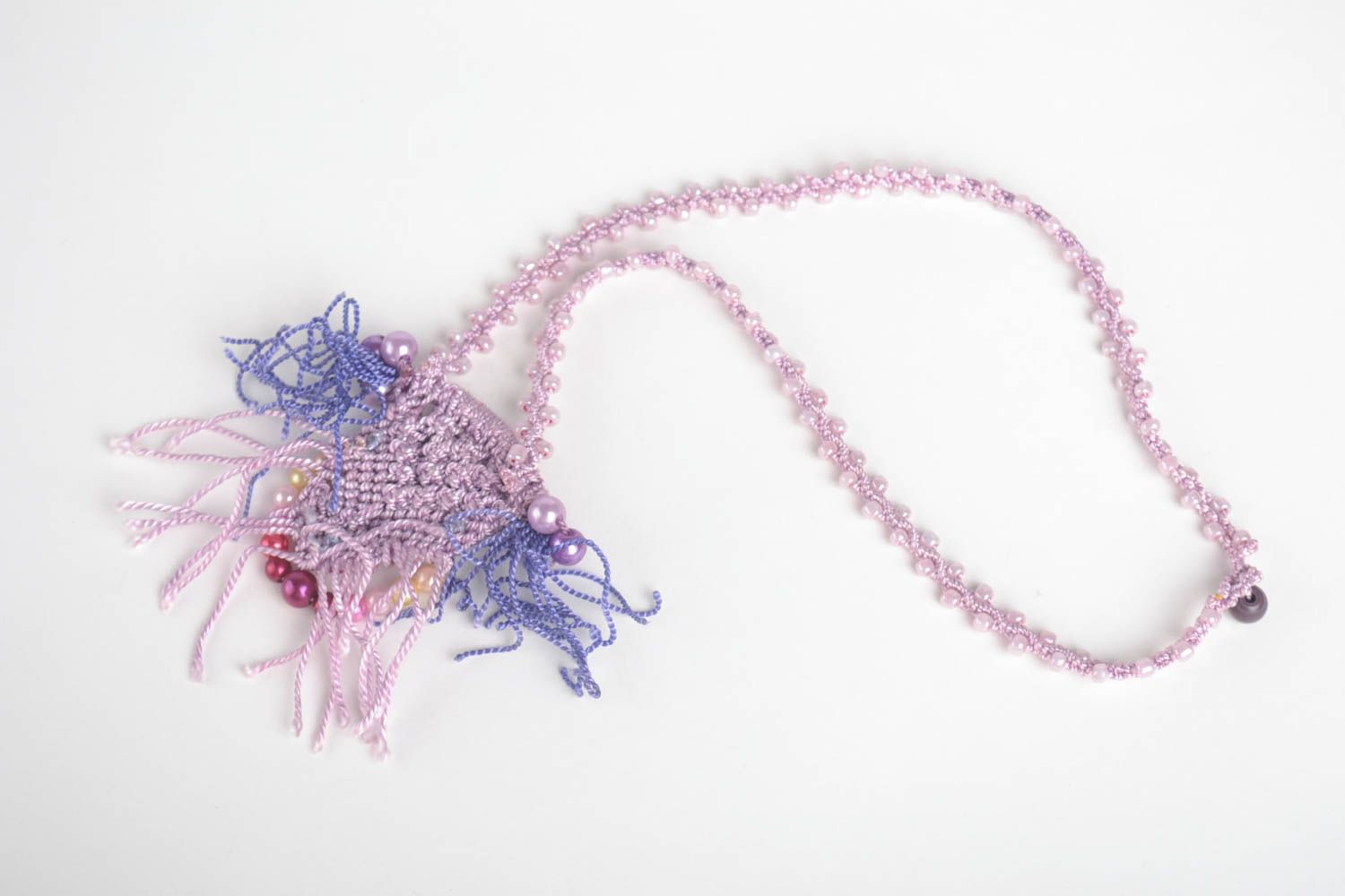 Handmade pendant designer pendant macrame pendant unusual jewelry gift ideas photo 3