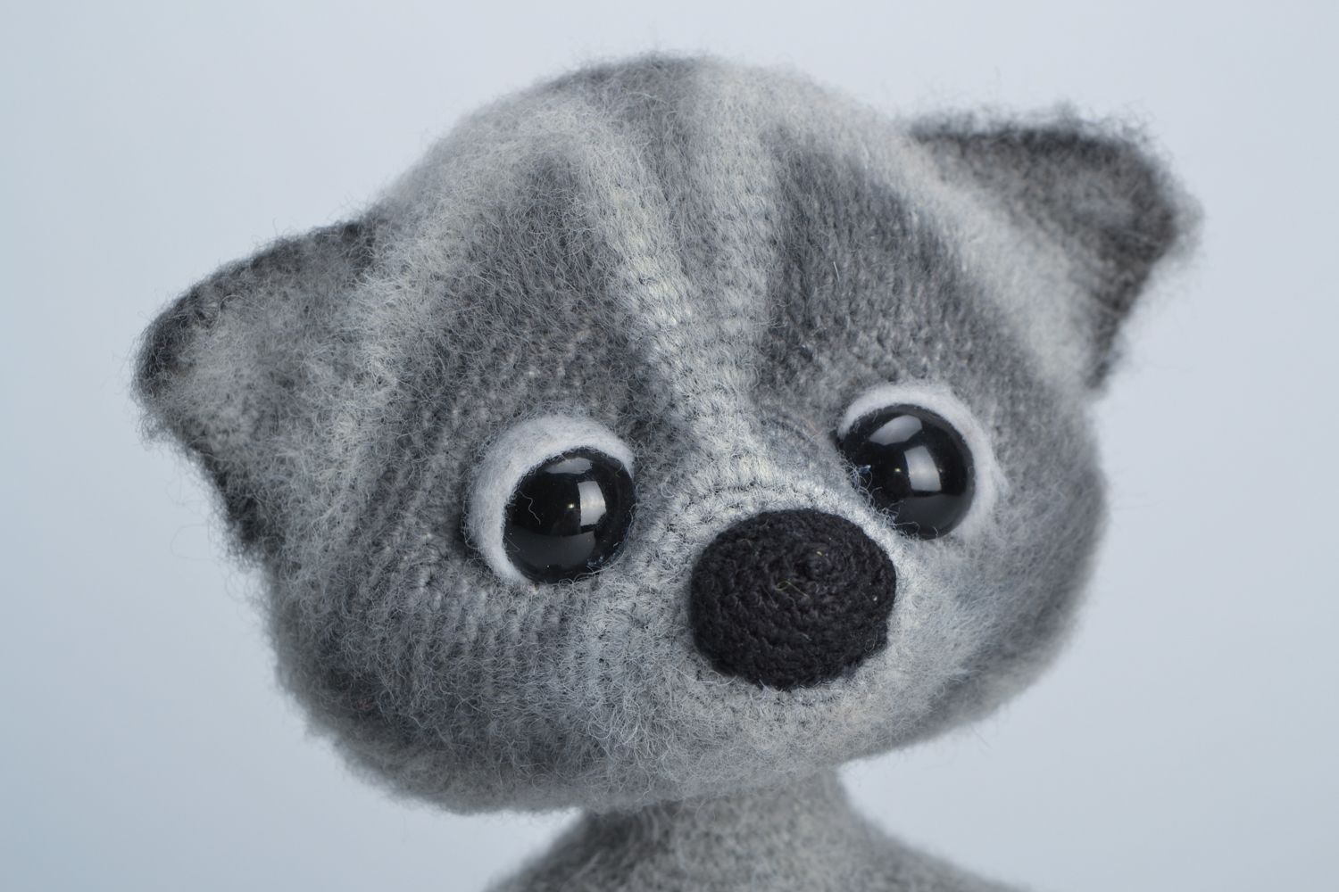 Fluffy crochet soft toy raccoon photo 3