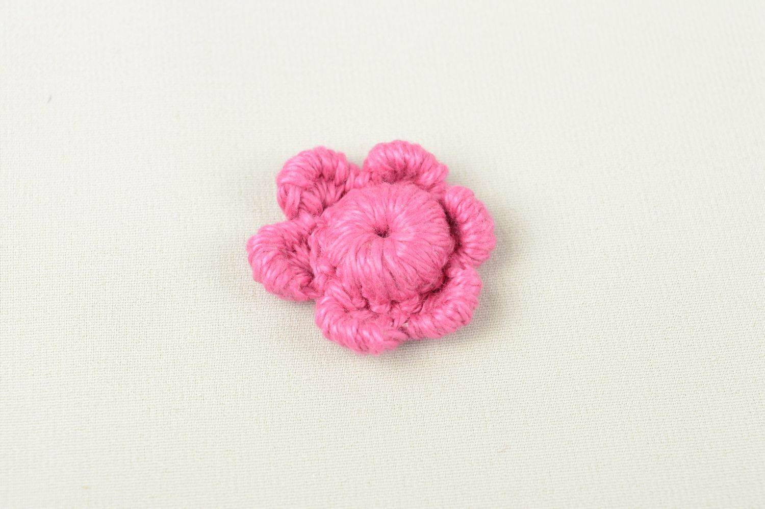 Handmade stylish brooch unusual crocheted fittings unusual jewelry blank photo 1