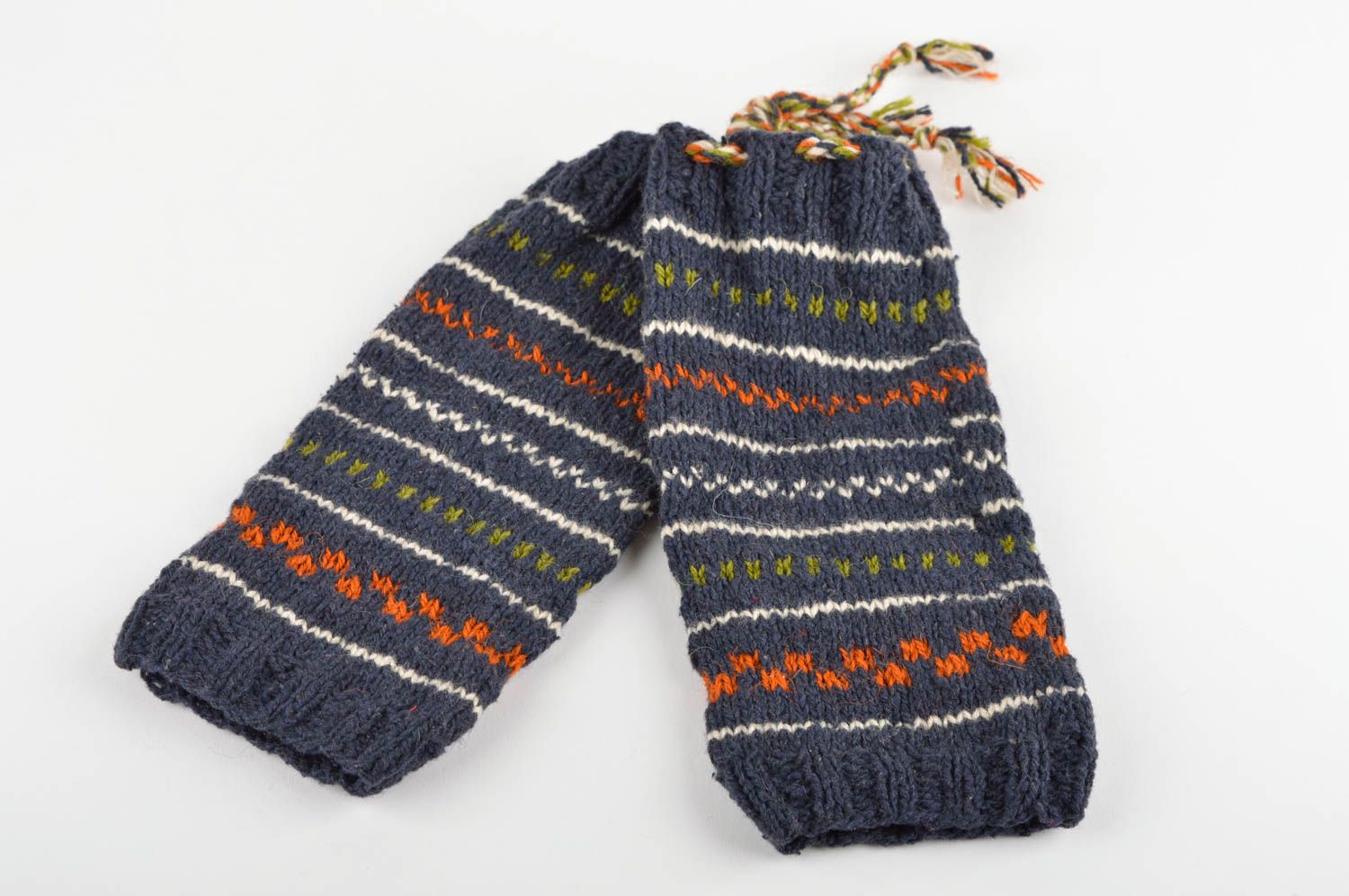 Polainas tejidas hechas a mano ropa de lana étnica accesorio para niña  foto 2