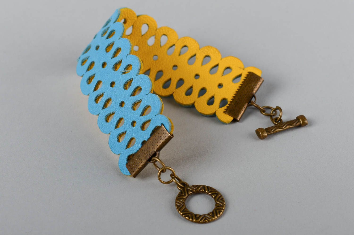 Оригинальный браслет из натуральной кожи ручной работы для девушек подарок фото 3
