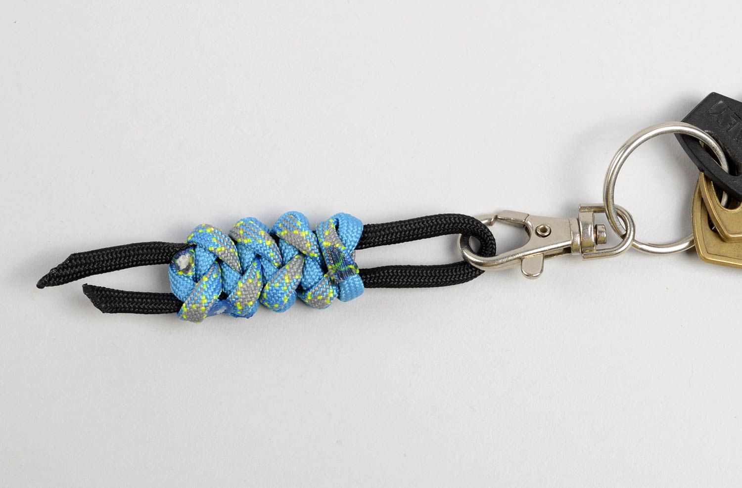 Unusual handmade keychain design woven cord keychain fashion accessories photo 1