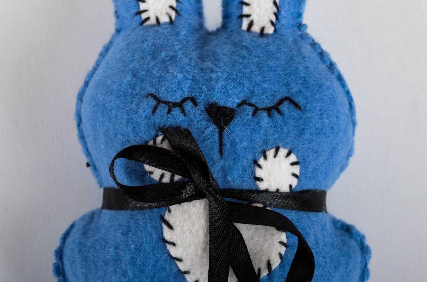 Petite peluche lièvre bleu en tissu polaire faite main cadeau pour enfant photo 5