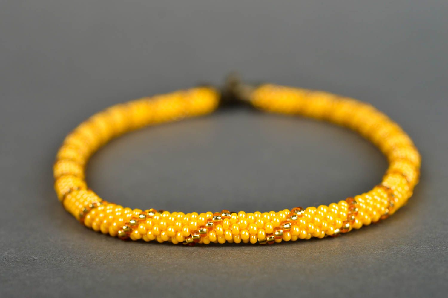 Collar de abalorios checos artesanal regalo original collar para mujer amarillo foto 4