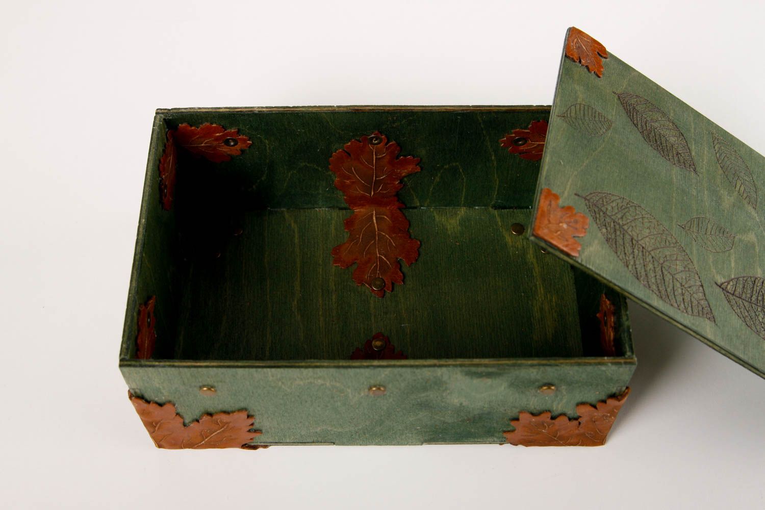 Handmade unusual wooden box stylish jewelry box beautiful interior decor photo 4