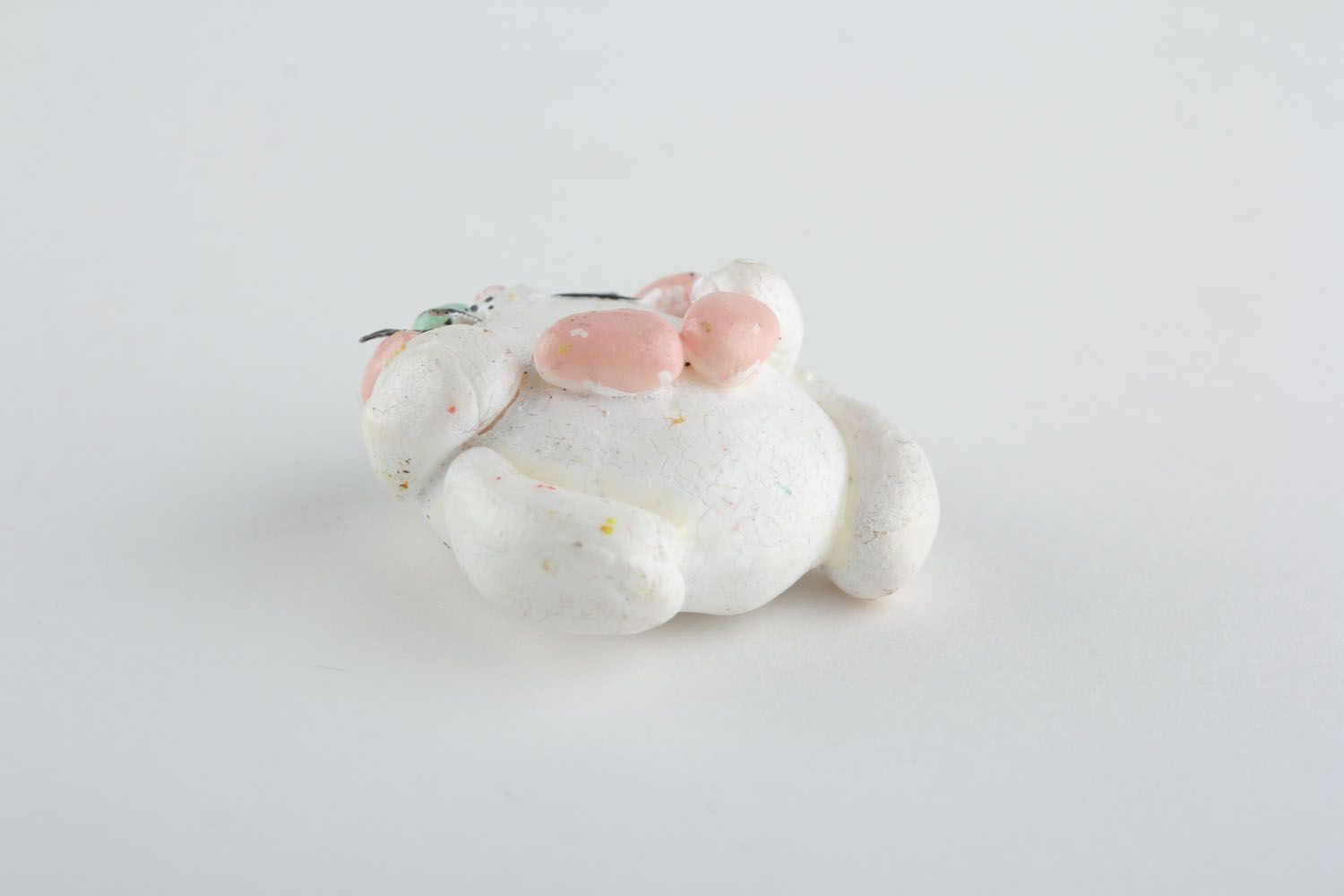Handmade polymer clay fridge magnet Cat with Sausages photo 4