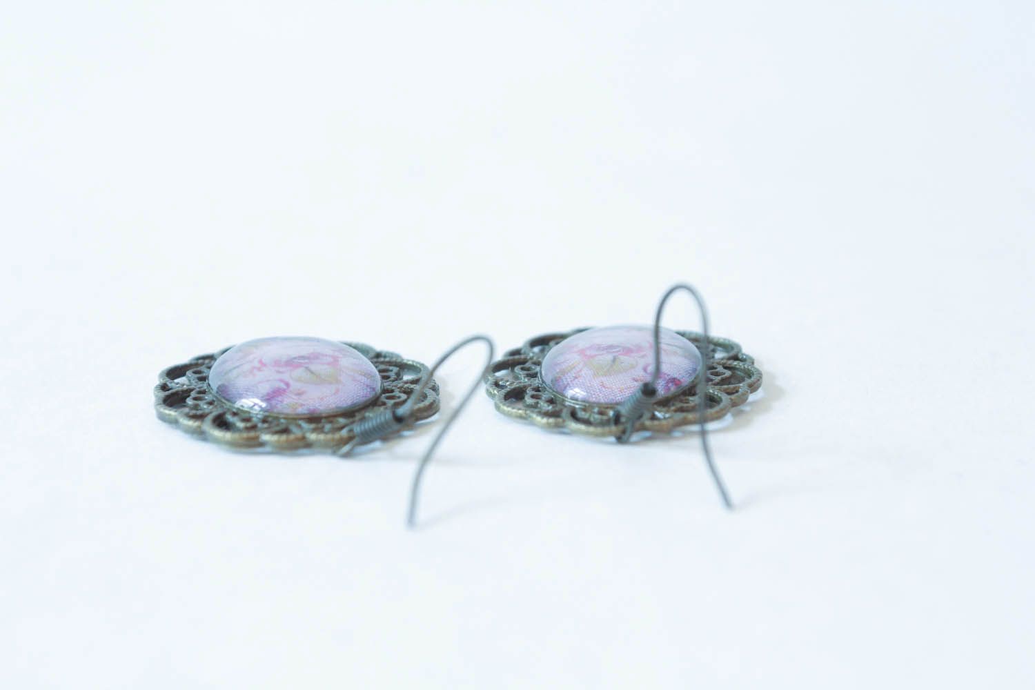 Vintage earrings with flowers photo 4